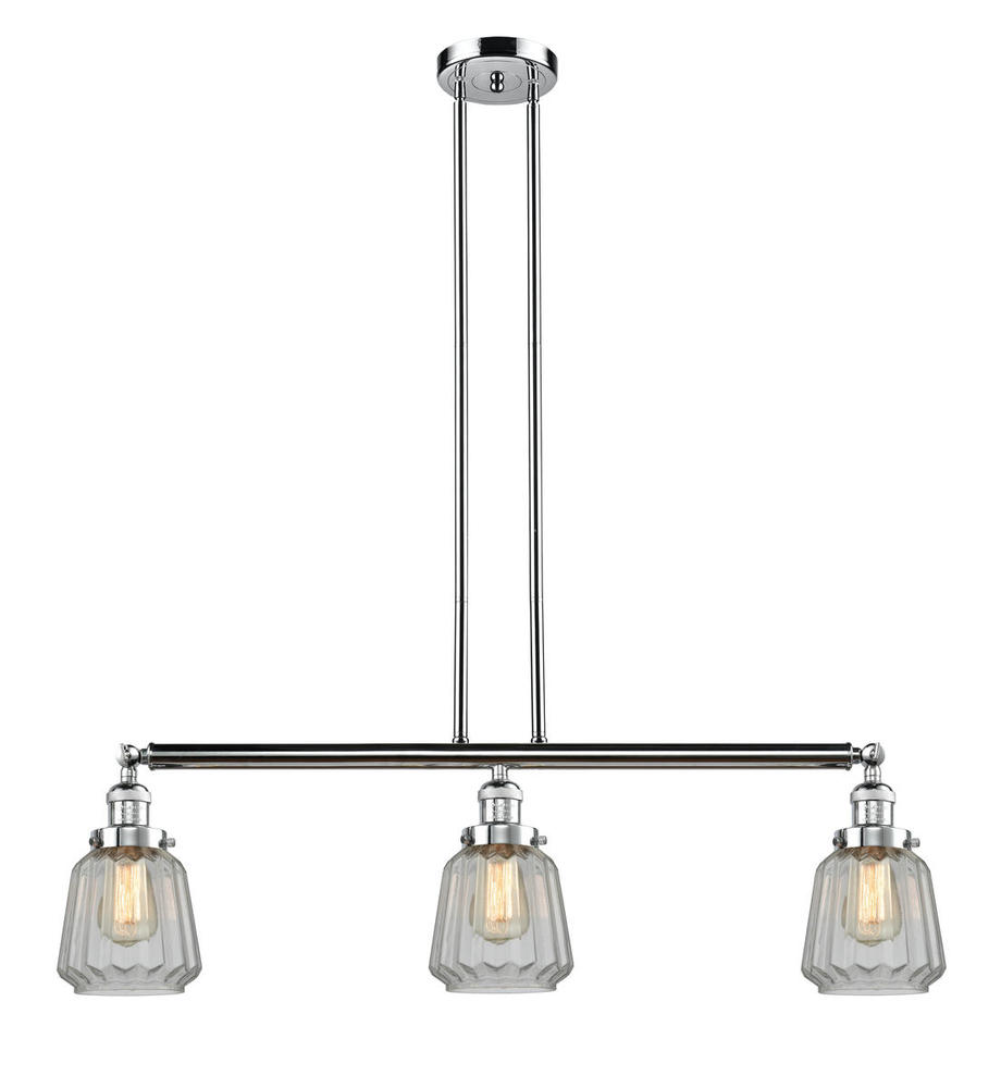 Chatham - 3 Light - 39 inch - Polished Chrome - Stem Hung - Adjustable Island Light