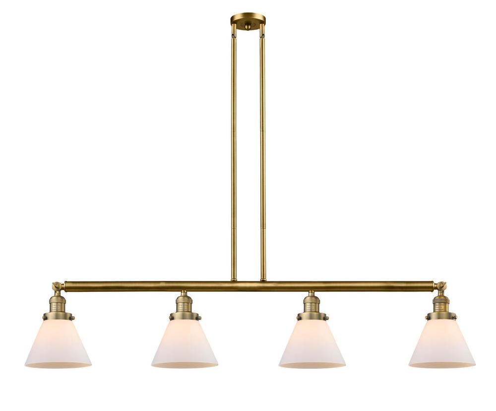 Cone - 4 Light - 52 inch - Brushed Brass - Stem Hung - Island Light