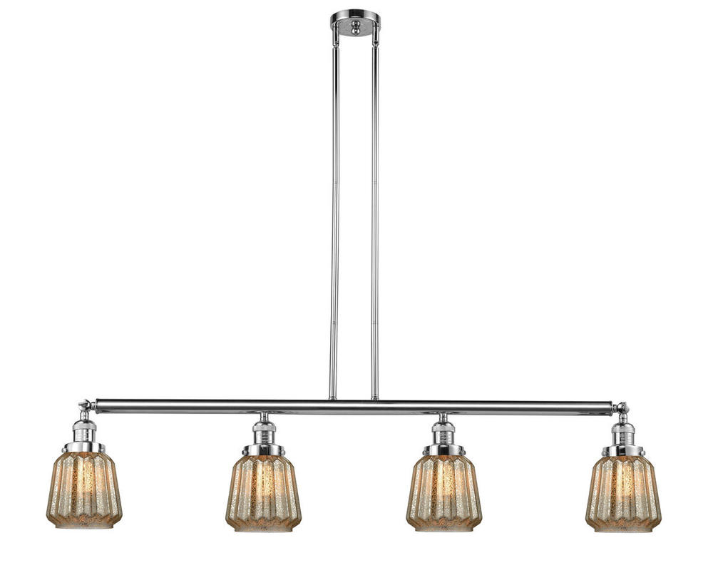 Chatham - 4 Light - 51 inch - Polished Chrome - Stem Hung - Adjustable Island Light