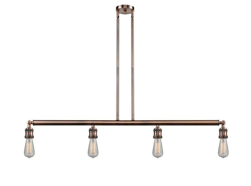 Bare Bulb - 4 Light - 48 inch - Antique Copper - Stem Hung - Island Light