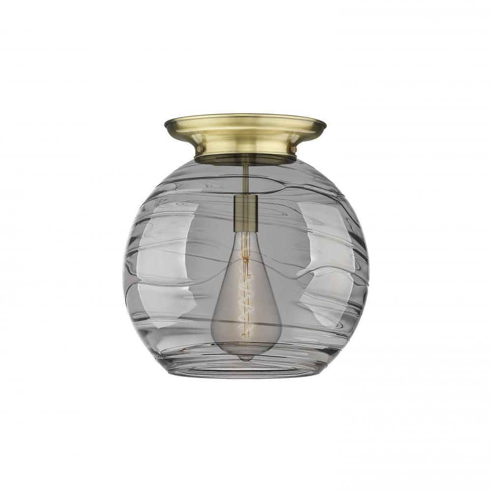 Athens Deco Swirl - 1 Light - 18 inch - Antique Brass - Flush Mount