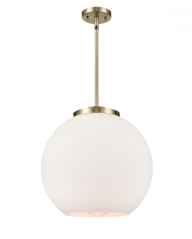 Athens - 1 Light - 16 inch - Antique Brass - Cord hung - Pendant