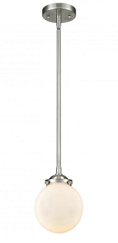 Beacon - 1 Light - 6 inch - Brushed Satin Nickel - Stem hung - Mini Pendant