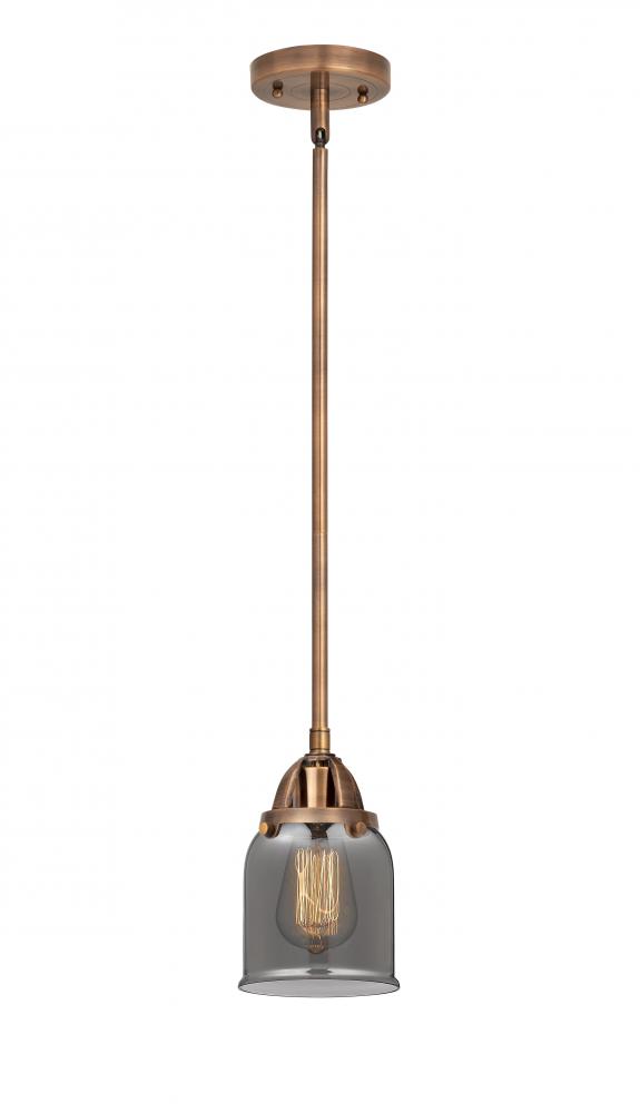 Bell - 1 Light - 5 inch - Antique Copper - Stem hung - Mini Pendant