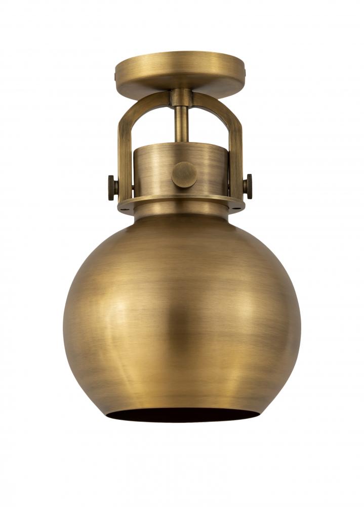 Newton Sphere - 1 Light - 8 inch - Brushed Brass - Flush Mount