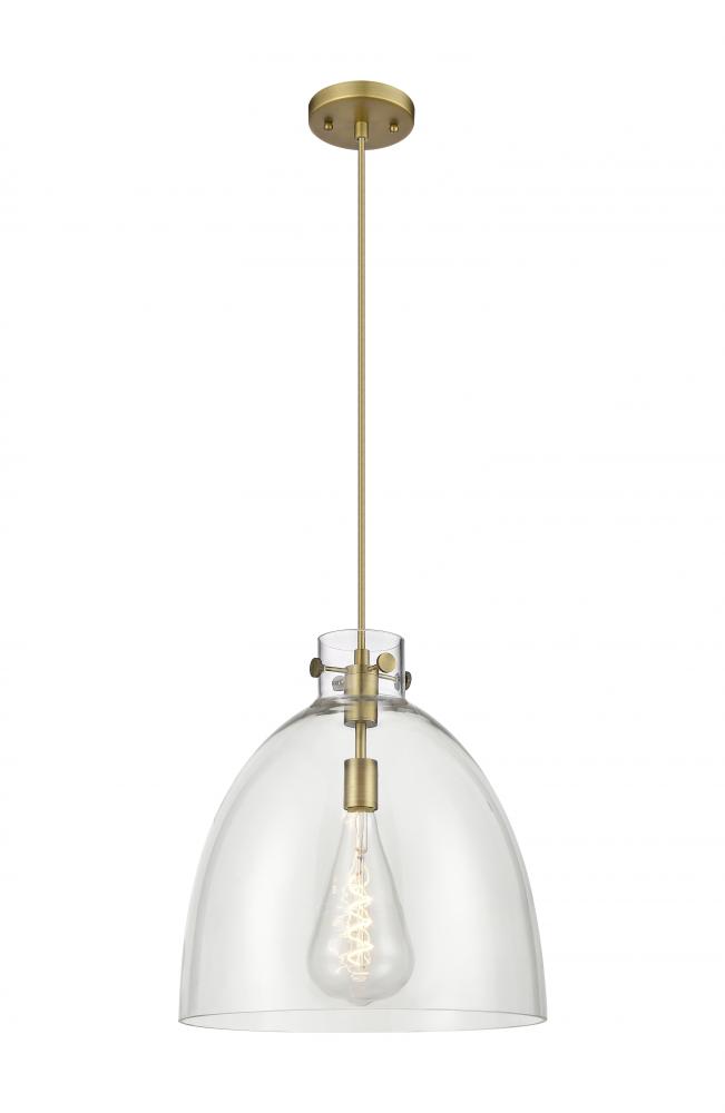 Newton Bell - 1 Light - 16 inch - Brushed Brass - Cord hung - Pendant