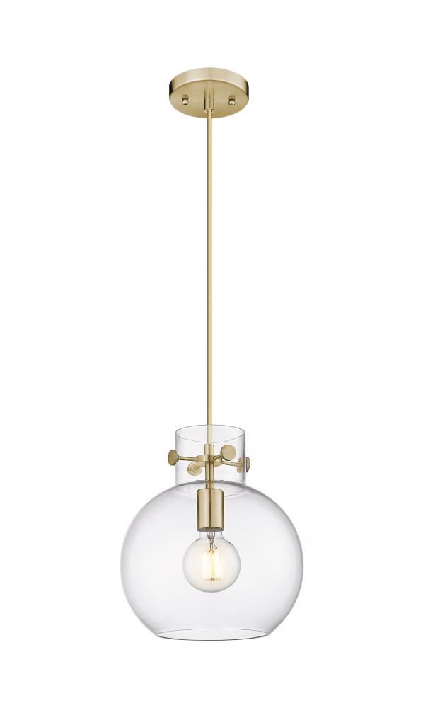 Newton Sphere - 1 Light - 10 inch - Brushed Brass - Cord hung - Pendant