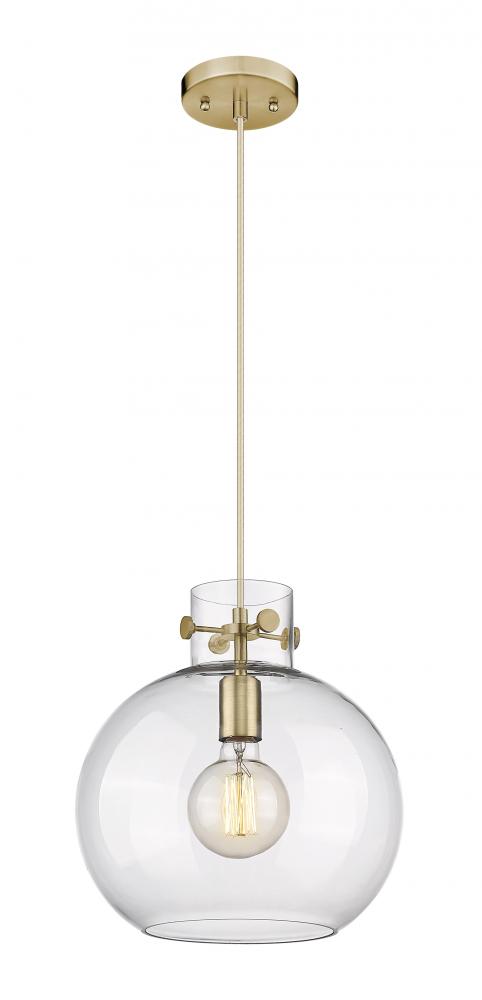Newton Sphere - 1 Light - 12 inch - Brushed Brass - Cord hung - Pendant