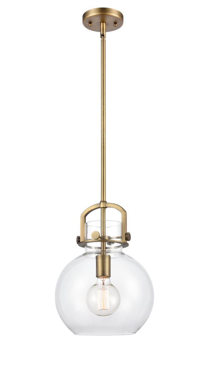 Newton Sphere - 1 Light - 10 inch - Brushed Brass - Stem Hung - Mini Pendant
