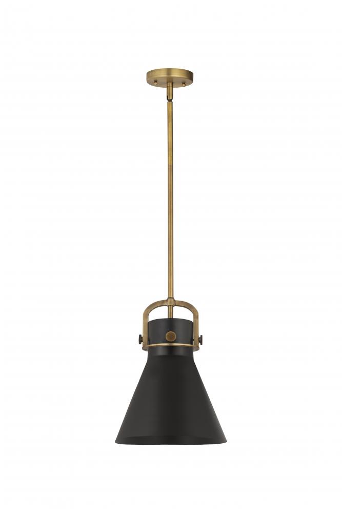 Newton Cone - 1 Light - 10 inch - Brushed Brass - Mini Pendant