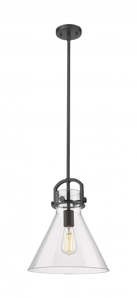 Newton Cone - 1 Light - 12 inch - Matte Black - Mini Pendant
