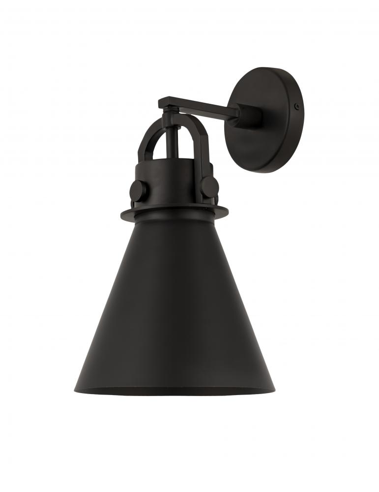 Newton Cone - 1 Light - 8 inch - Matte Black - Sconce