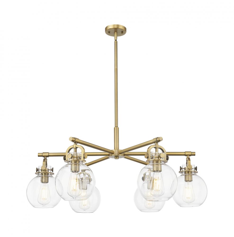 Newton Sphere - 6 Light - 26 inch - Brushed Brass - Chandelier