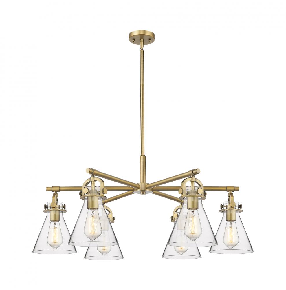 Newton Cone - 6 Light - 26 inch - Brushed Brass - Chandelier