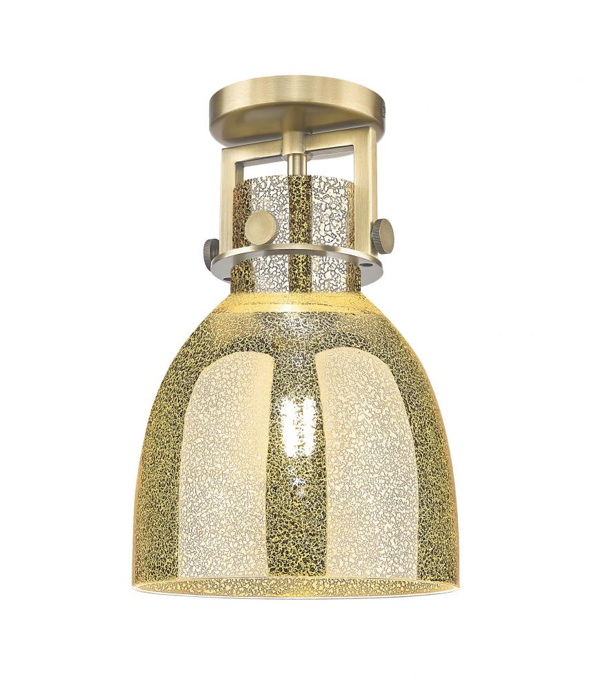 Newton Bell - 1 Light - 8 inch - Brushed Brass - Semi-Flush Mount