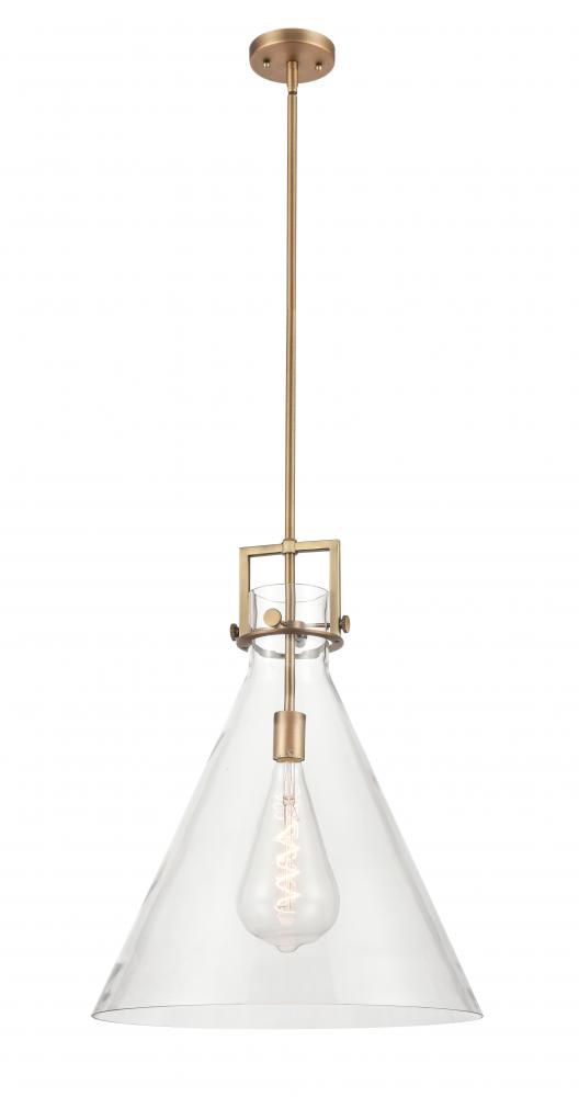 Newton Cone - 1 Light - 18 inch - Brushed Brass - Multi Pendant