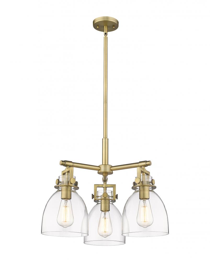 Newton Bell - 3 Light - 21 inch - Brushed Brass - Pendant