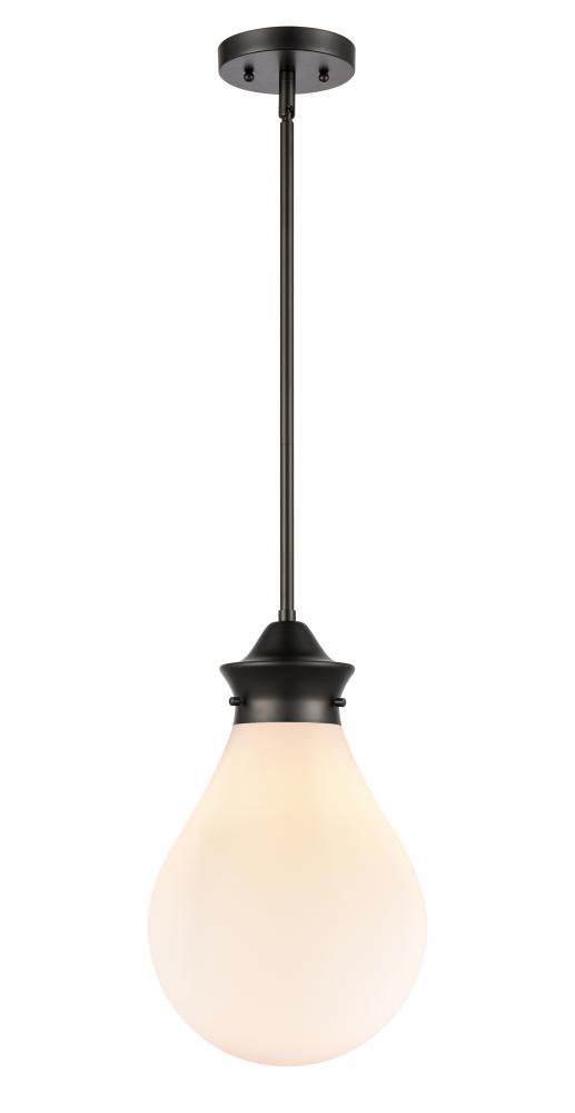 Genesis - 1 Light - 10 inch - Matte Black - Stem hung - Mini Pendant