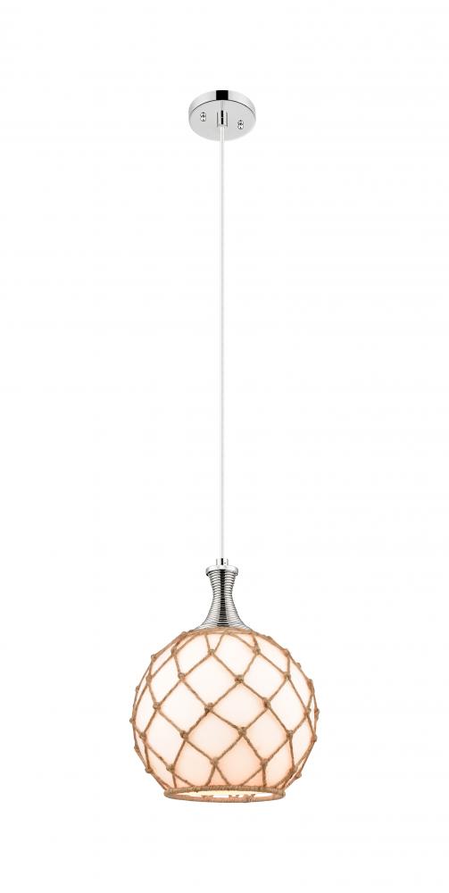 Astor - 1 Light - 10 inch - Polished Nickel - Cord hung - Mini Pendant