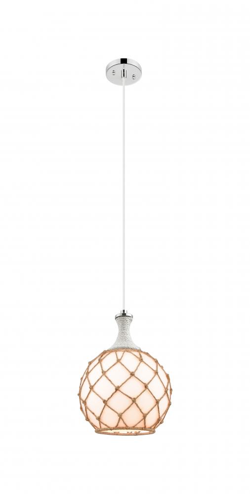Astor - 1 Light - 10 inch - Polished Nickel - Cord hung - Mini Pendant