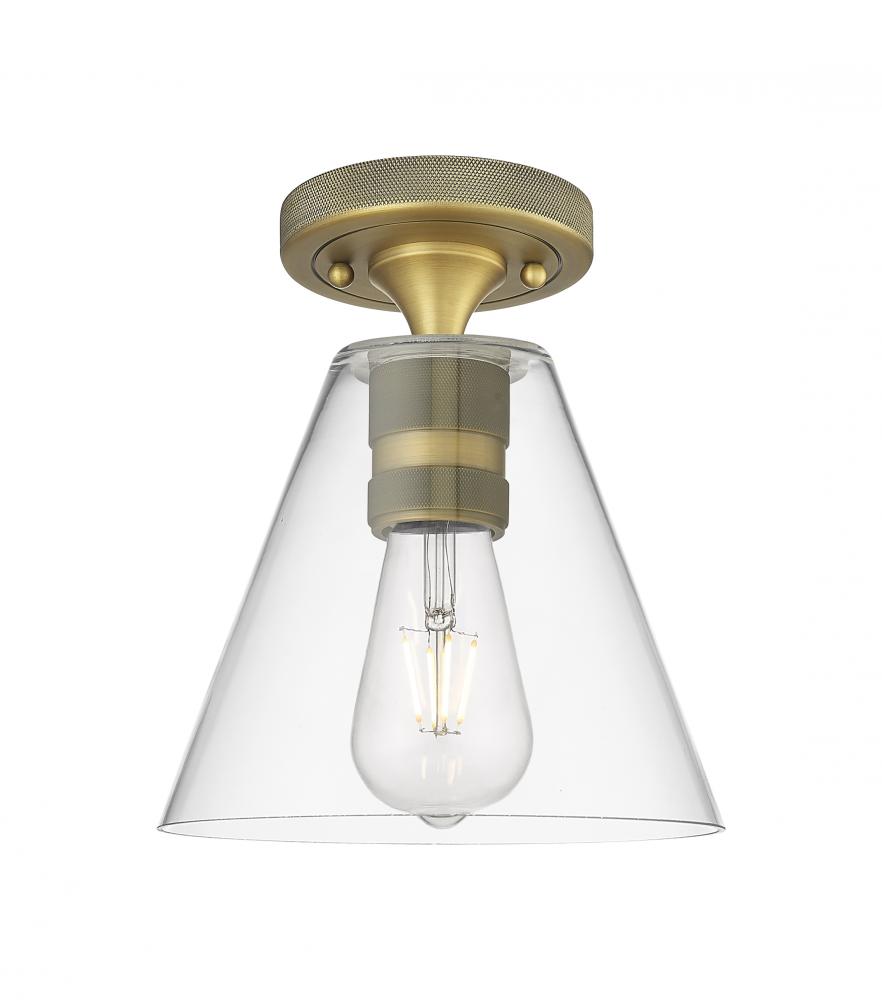 Crown Point - 1 Light - 8 inch - Brushed Brass - Flush Mount