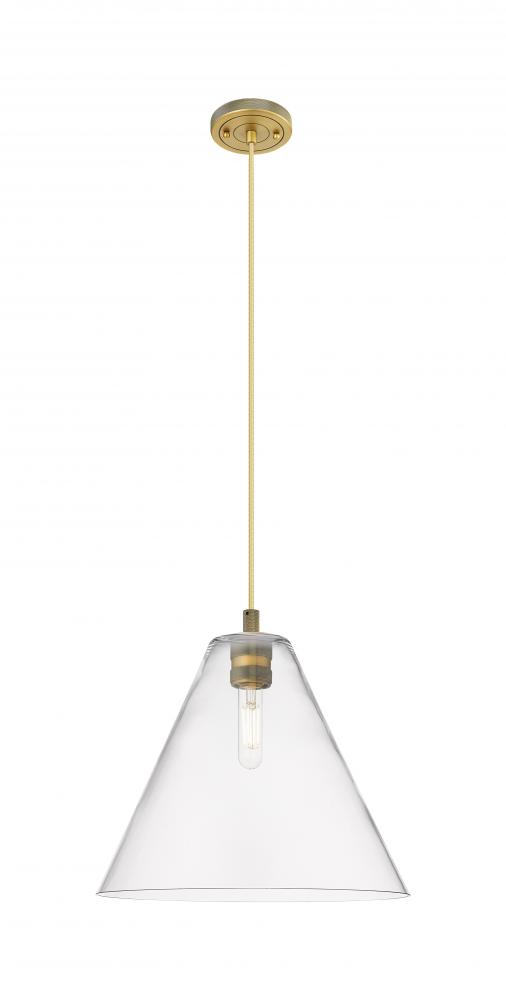 Crown Point - 1 Light - 12 inch - Brushed Brass - Pendant
