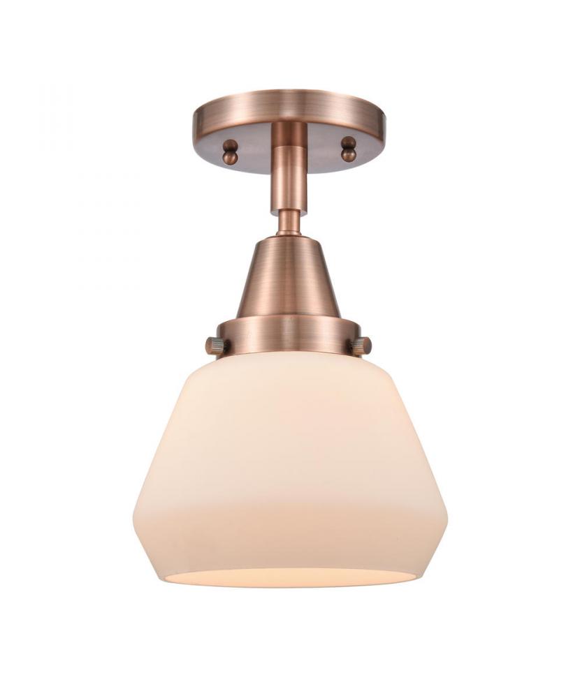 Fulton - 1 Light - 7 inch - Antique Copper - Semi-Flush Mount