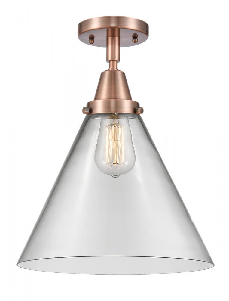 Cone - 1 Light - 12 inch - Antique Copper - Semi-Flush Mount