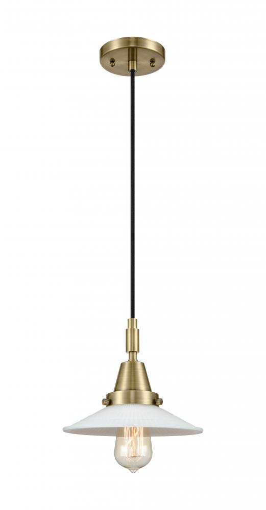 Halophane - 1 Light - 9 inch - Antique Brass - Mini Pendant