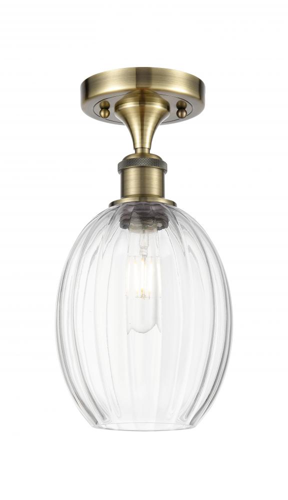 Preston Bulb - 1 Light - 6 inch - Antique Brass - Semi-Flush Mount