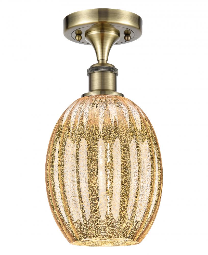 Preston Bulb - 1 Light - 6 inch - Antique Brass - Semi-Flush Mount