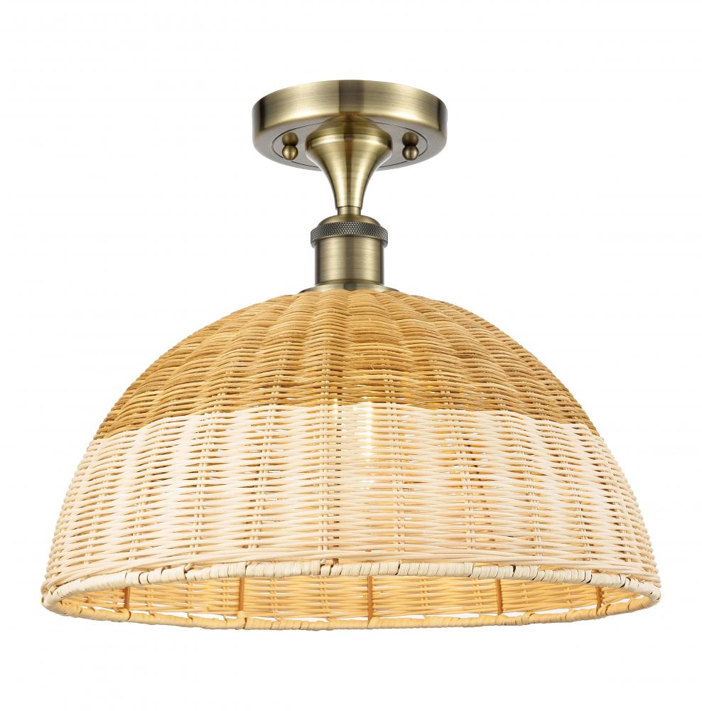 Bristol Natural II - 1 Light - 16 inch - Antique Brass - Semi-Flush Mount