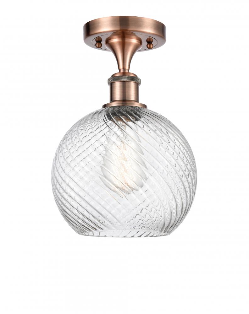 Twisted Swirl 1 Light Semi-Flush Mount part of the Ballston Collection