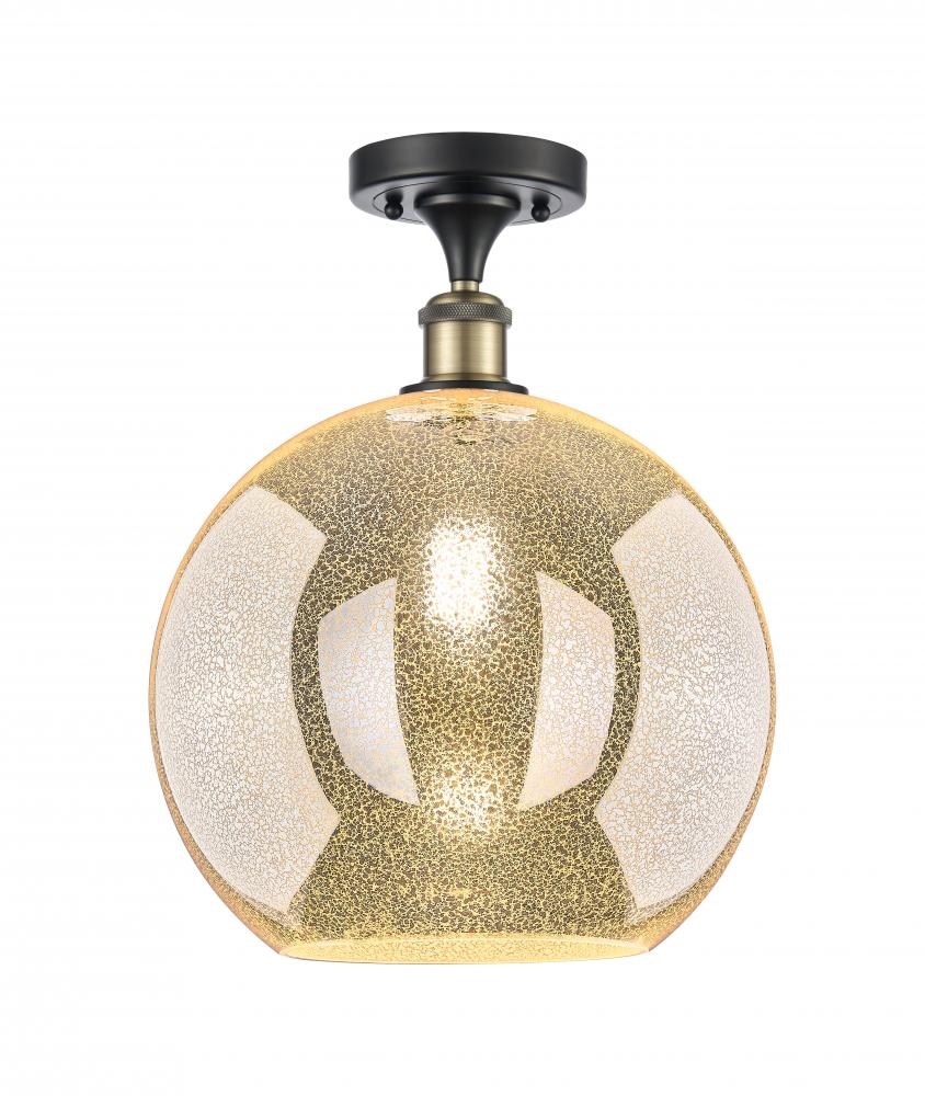 Athens - 1 Light - 12 inch - Black Antique Brass - Semi-Flush Mount