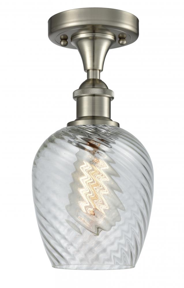 Salina - 1 Light - 6 inch - Brushed Satin Nickel - Semi-Flush Mount