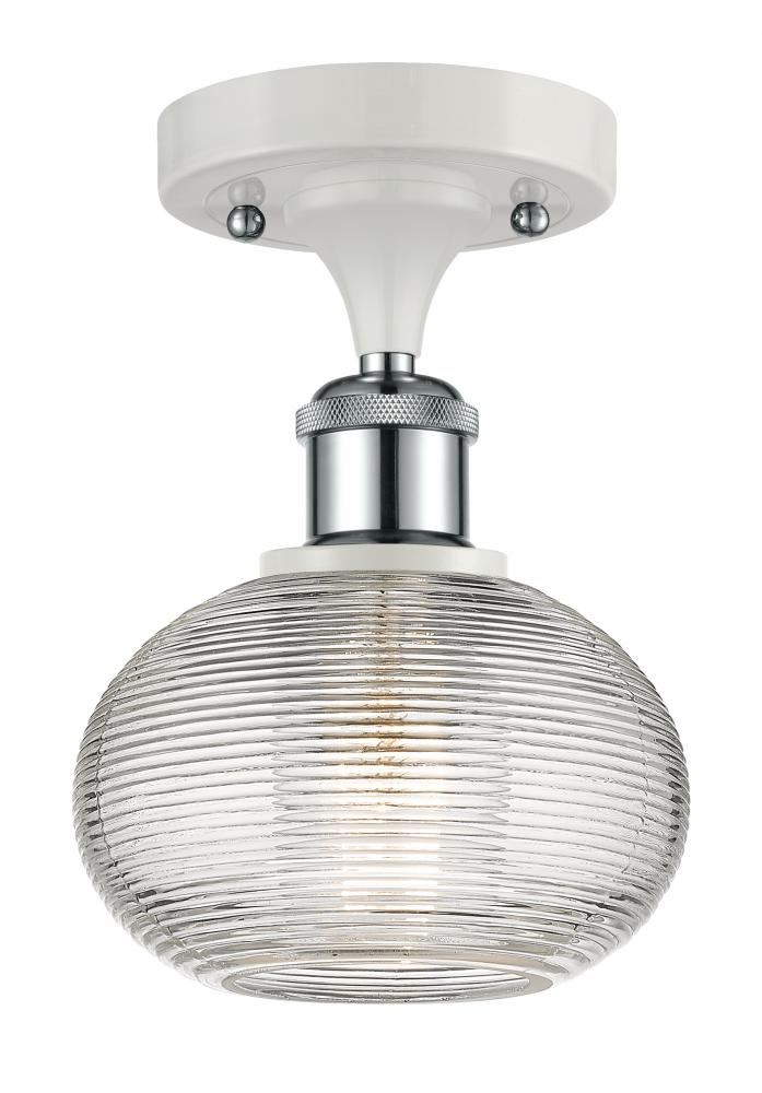 Ithaca - 1 Light - 6 inch - White Polished Chrome - Semi-Flush Mount