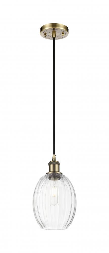 Preston Bulb - 1 Light - 6 inch - Antique Brass - Cord hung - Mini Pendant