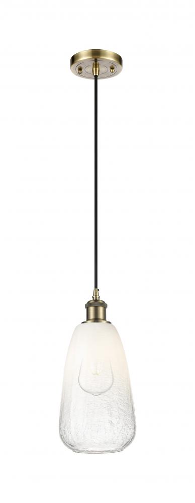 Brookhaven Almond - 1 Light - 6 inch - Antique Brass - Cord hung - Mini Pendant