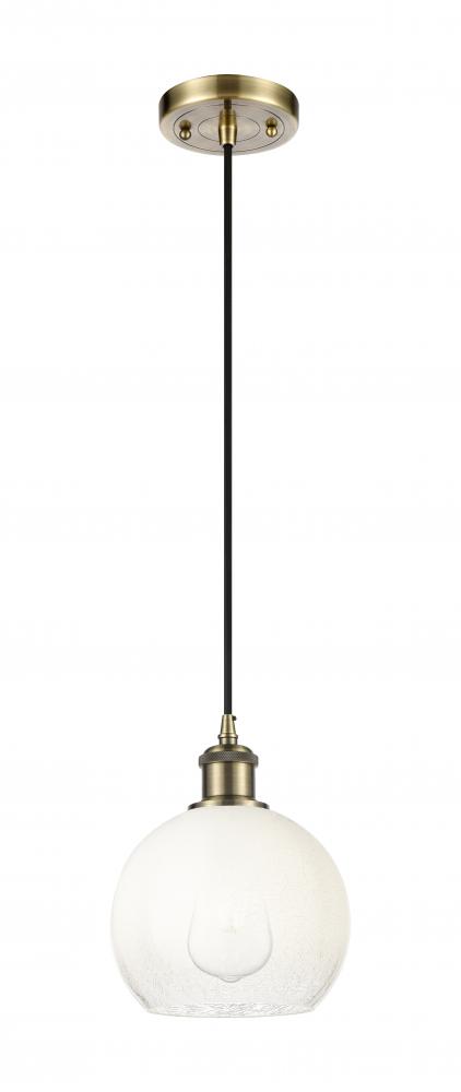 Brookhaven Globe - 1 Light - 8 inch - Antique Brass - Cord hung - Mini Pendant