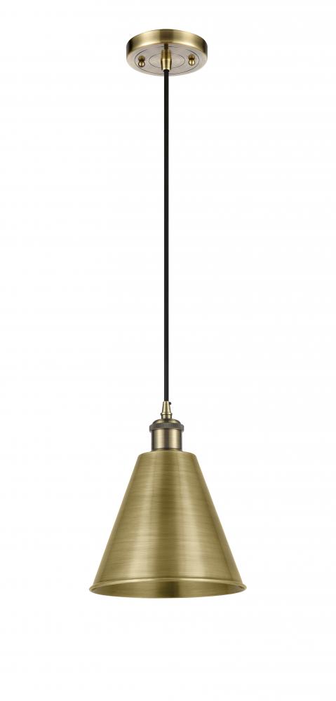 Berkshire - 1 Light - 8 inch - Antique Brass - Cord hung - Mini Pendant