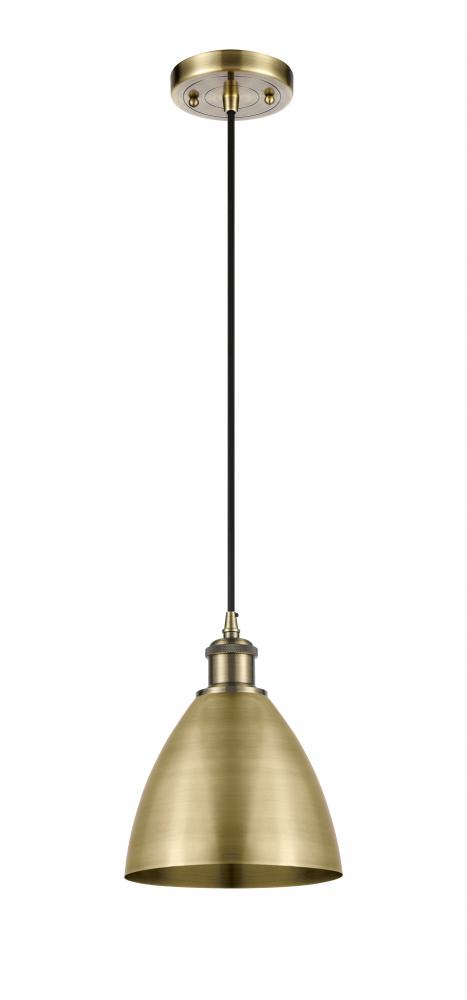 Bristol - 1 Light - 8 inch - Antique Brass - Cord hung - Mini Pendant