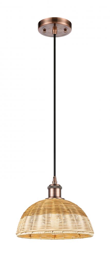 Bristol Natural II - 1 Light - 9 inch - Antique Copper - Cord hung - Mini Pendant