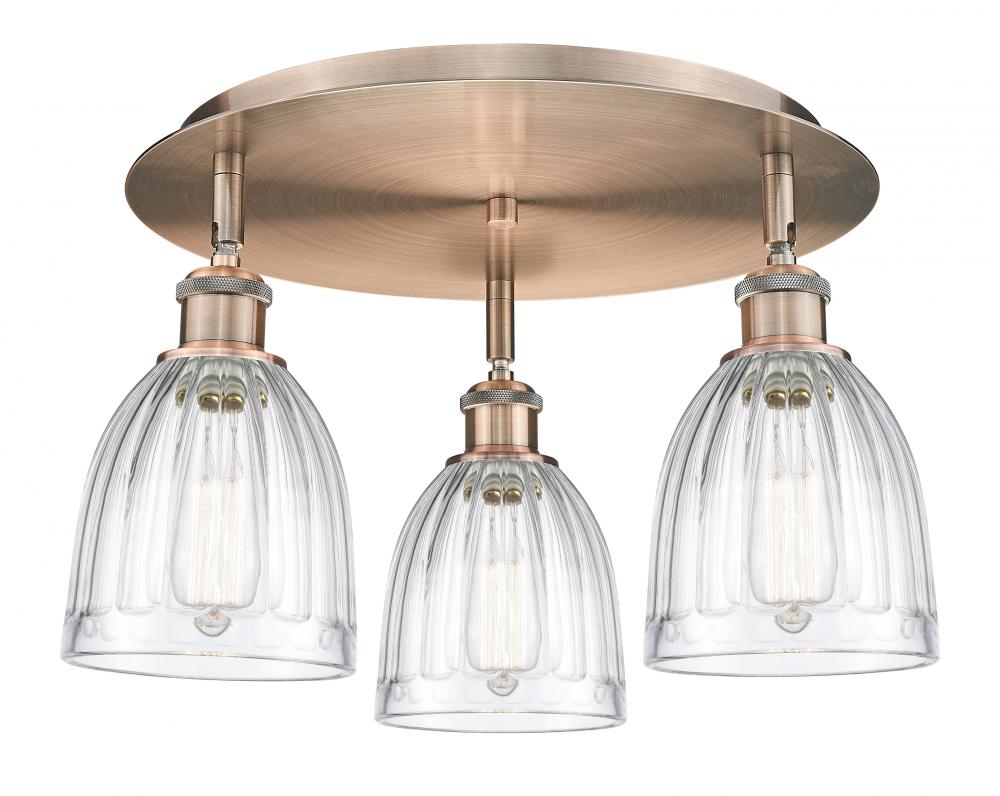 Brookfield - 3 Light - 18 inch - Antique Copper - Semi-Flush Mount