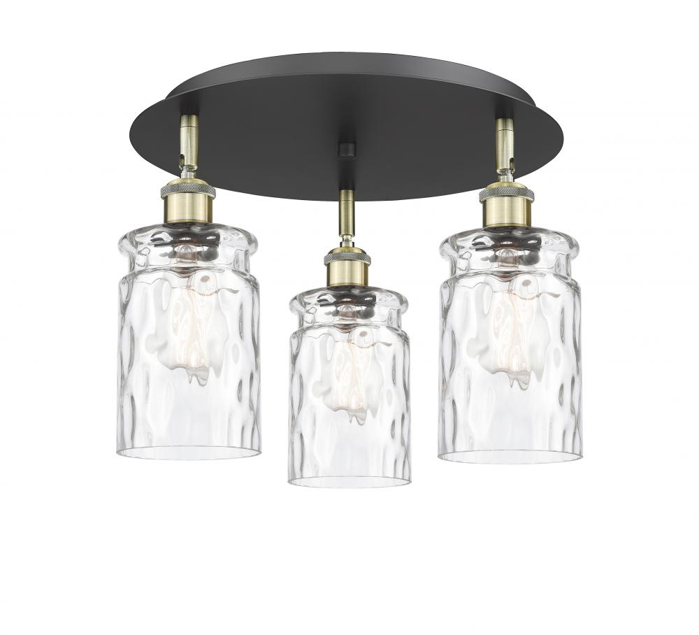 Candor - 3 Light - 17 inch - Black Antique Brass - Semi-Flush Mount