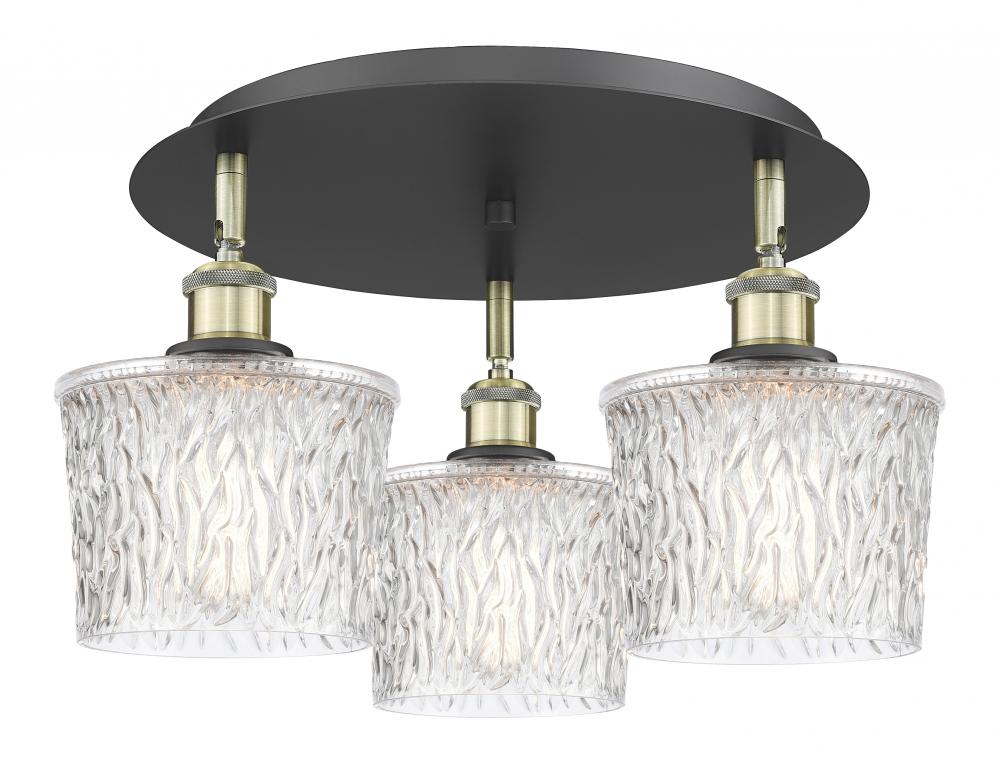 Niagara - 3 Light - 18 inch - Black Antique Brass - Semi-Flush Mount