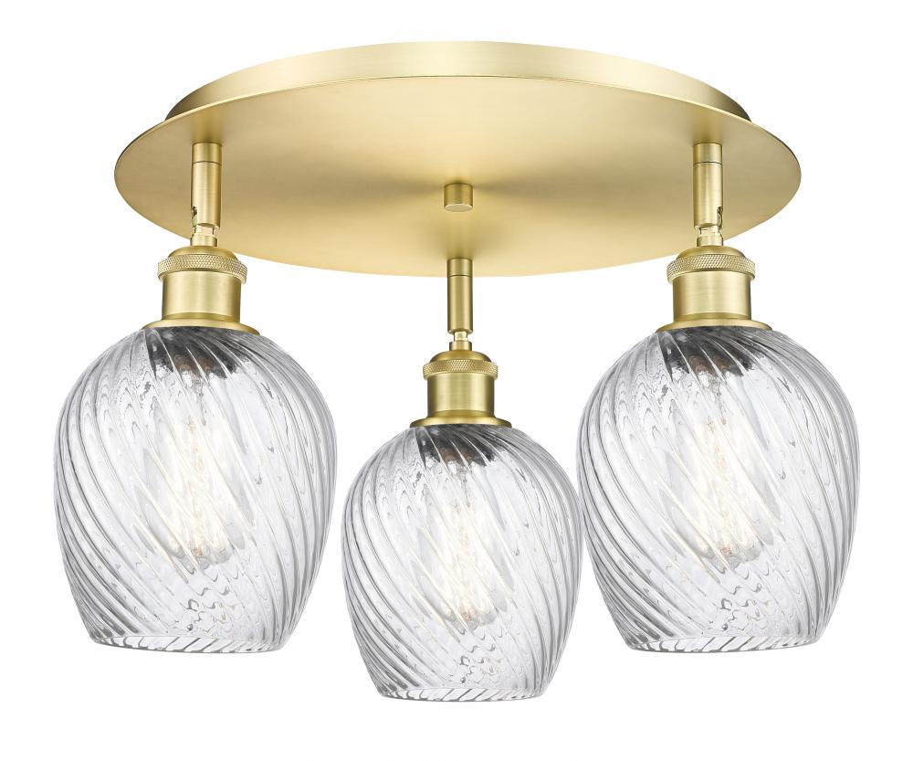 Salina - 3 Light - 18 inch - Satin Gold - Semi-Flush Mount