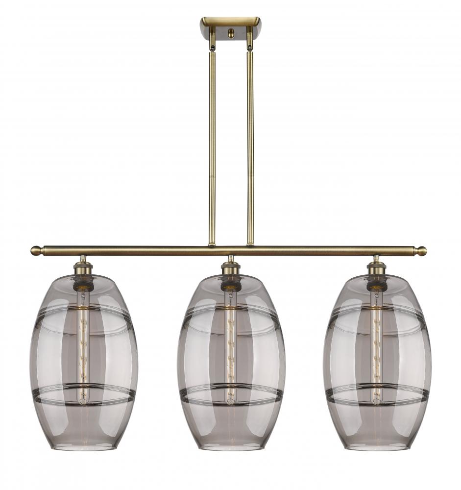 Vaz - 3 Light - 37 inch - Antique Brass - Stem hung - Island Light