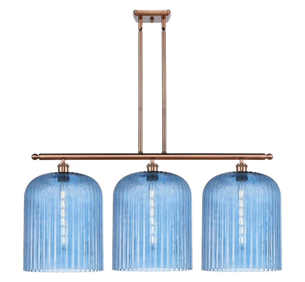 Bridal Veil - 3 Light - 36 inch - Antique Copper - Stem hung - Island Light