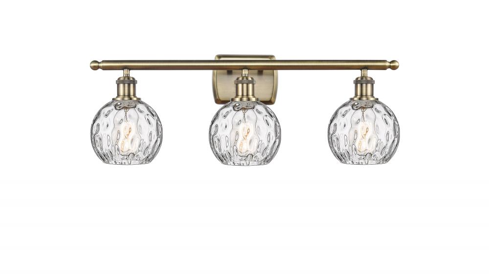 Athens Water Glass - 3 Light - 26 inch - Antique Brass - Bath Vanity Light