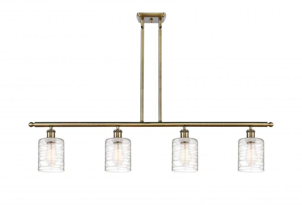 Cobbleskill - 4 Light - 48 inch - Antique Brass - Cord hung - Island Light